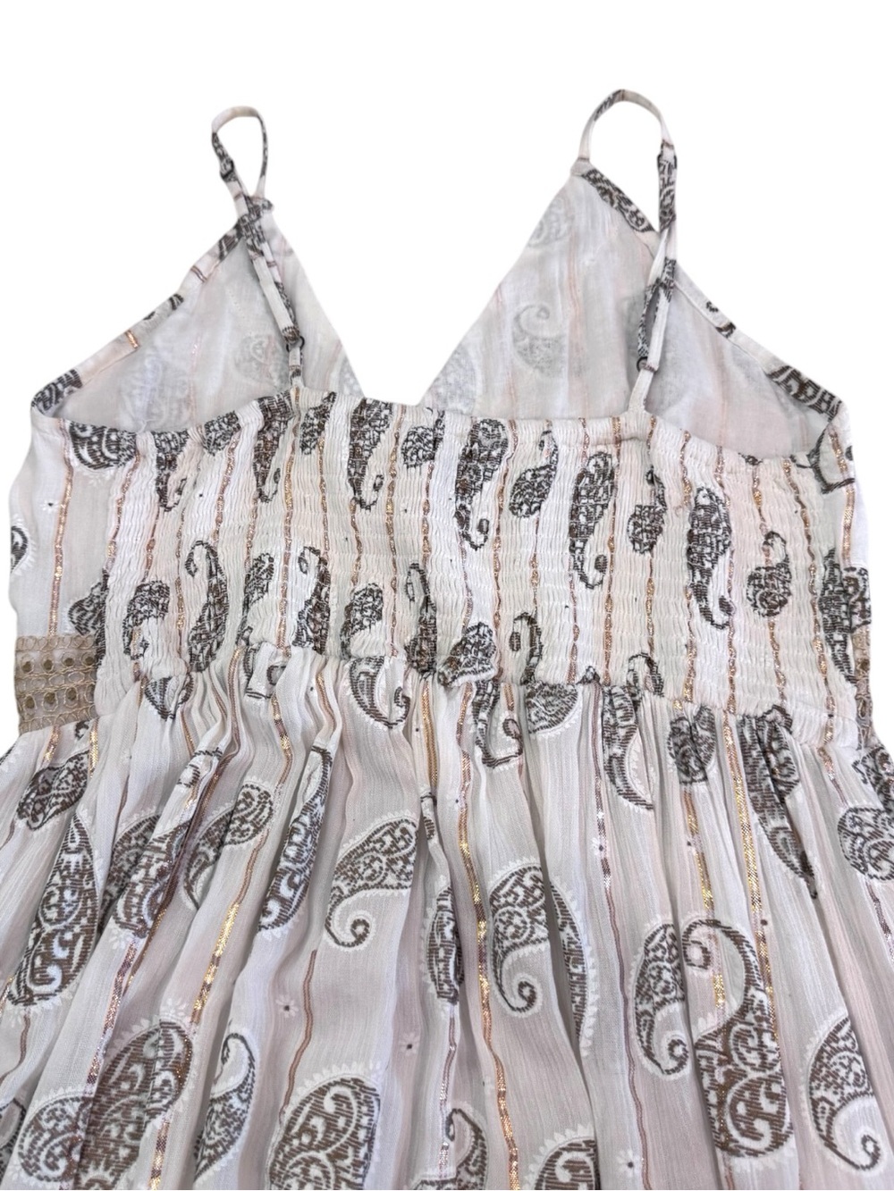 Zury Boho Paisley Metallic Maxi Dress Free Size S/M NWT Resort Festival - Picture 6 of 13